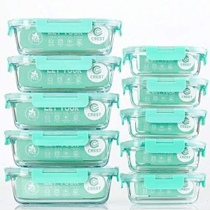 [10-Pack] Glass Food Storage Containers with Lids,